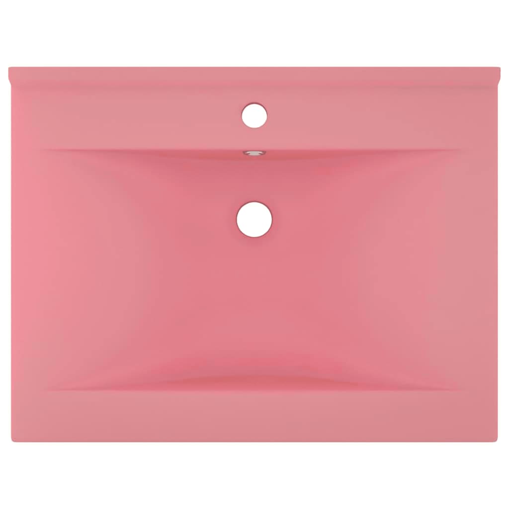 Luxus-Waschbecken mit Hahnloch Matt-Weiß 60x46 cm Keramik