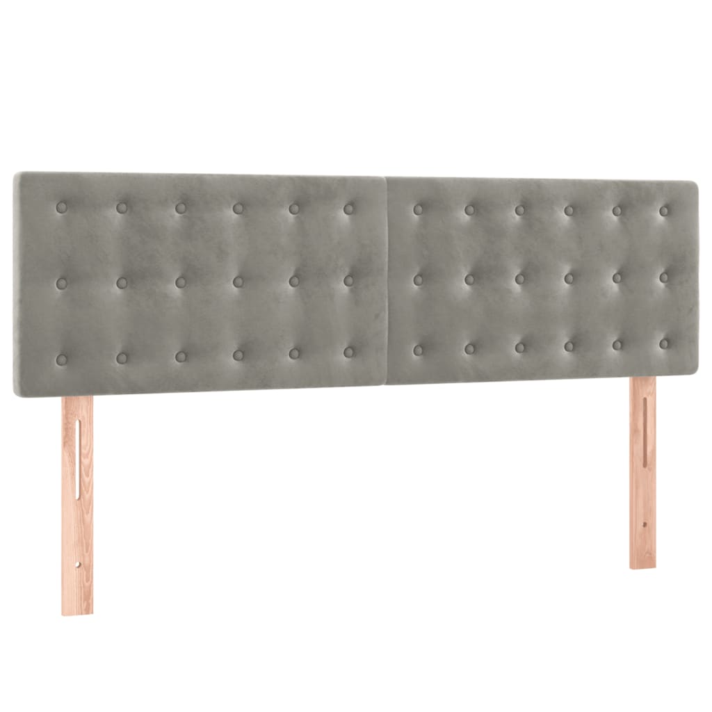 Kopfteil Hellgrau 80x5x118/128 cm Samt