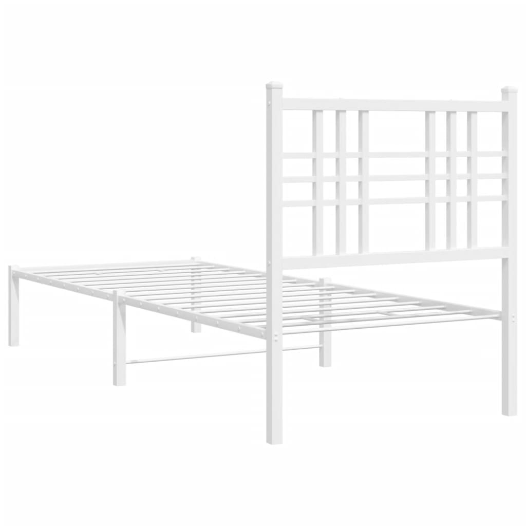 Bettgestell mit Kopf- und Fußteil Metall Schwarz 90x200 cm