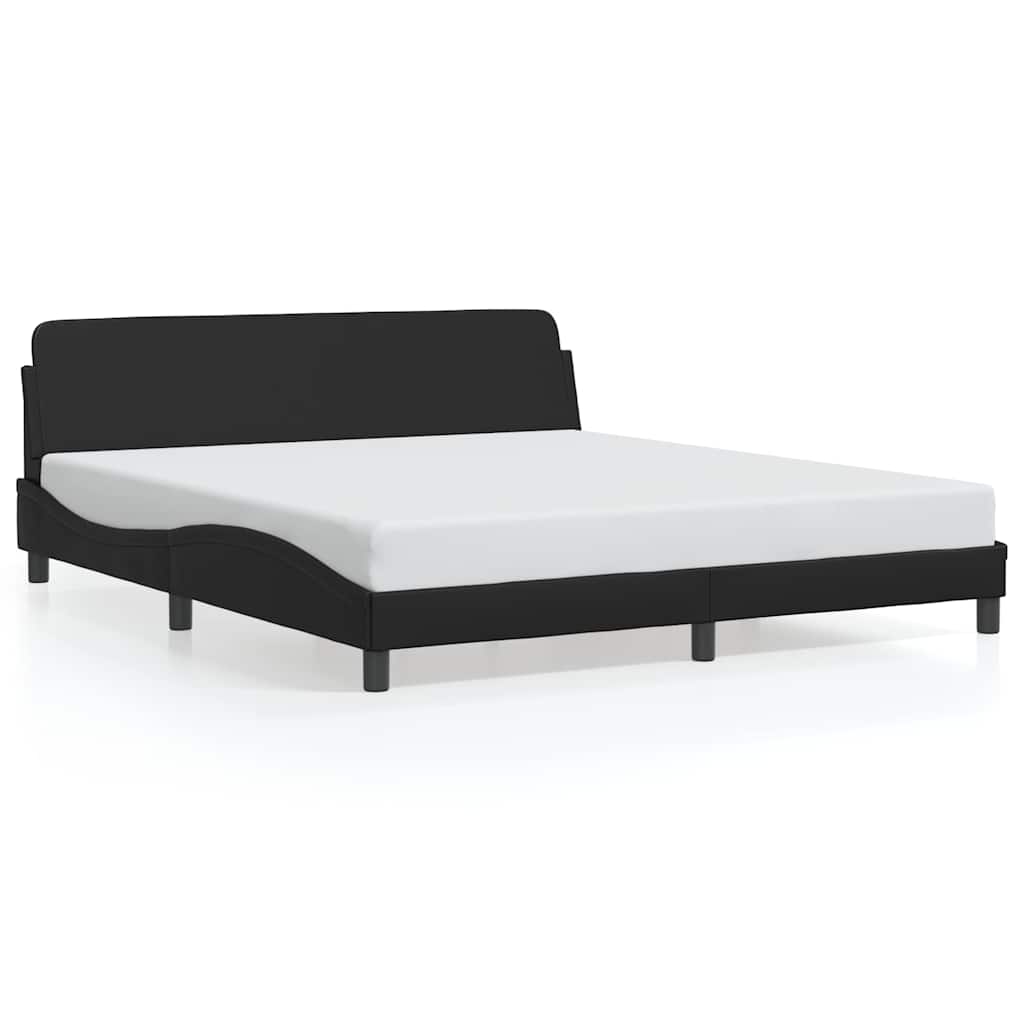 Bettgestell Dover Schwarz-Weiß 90x190 cm Kunstleder