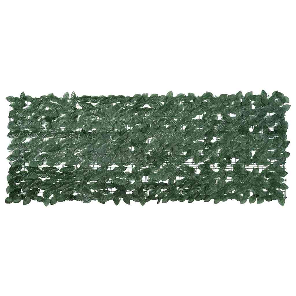 Balkon-Sichtschutz mit Dunkelgrünen Blättern 300x75 cm