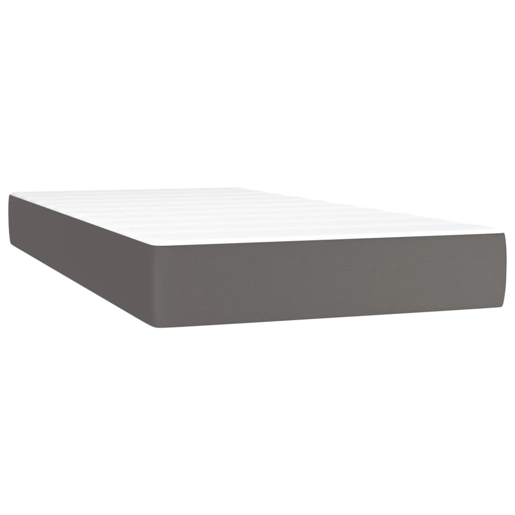 Taschenfederkernmatratze Mittel Schwarz 80x200x20 cm Kunstleder