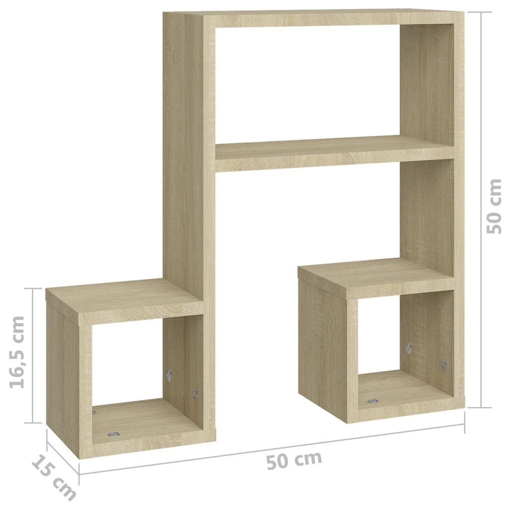 Wandregale 2 Stk. Weiß 50x15x50 cm Holzwerkstoff
