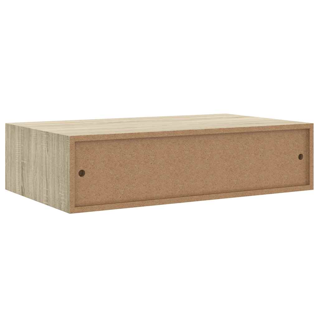 Wandregal mit Schublade Weiß 40x23,5x10 cm MDF