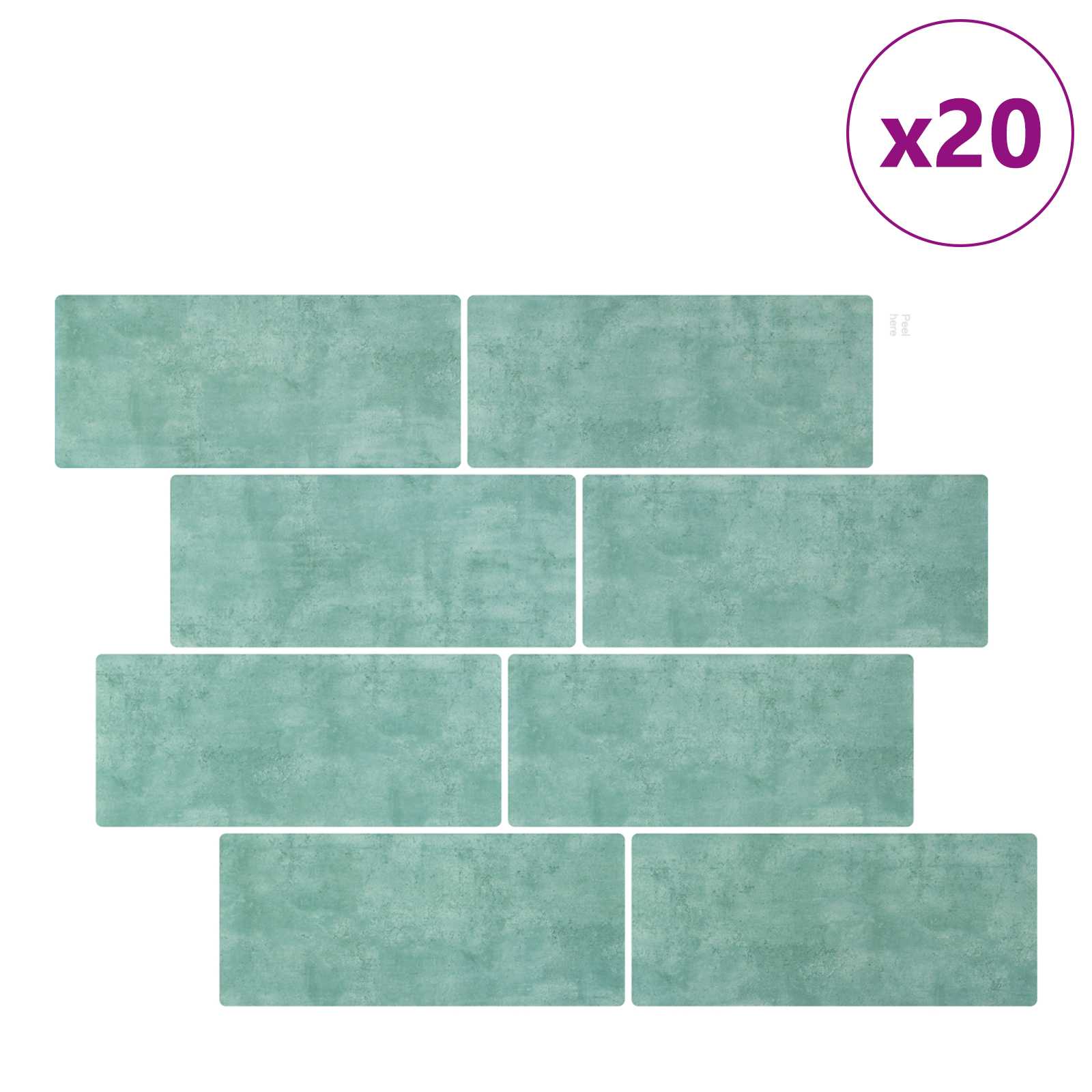 U-Bahn-Fliese 10 pcs Weiß Grau 29 x 21 cm Polyurethan und PET