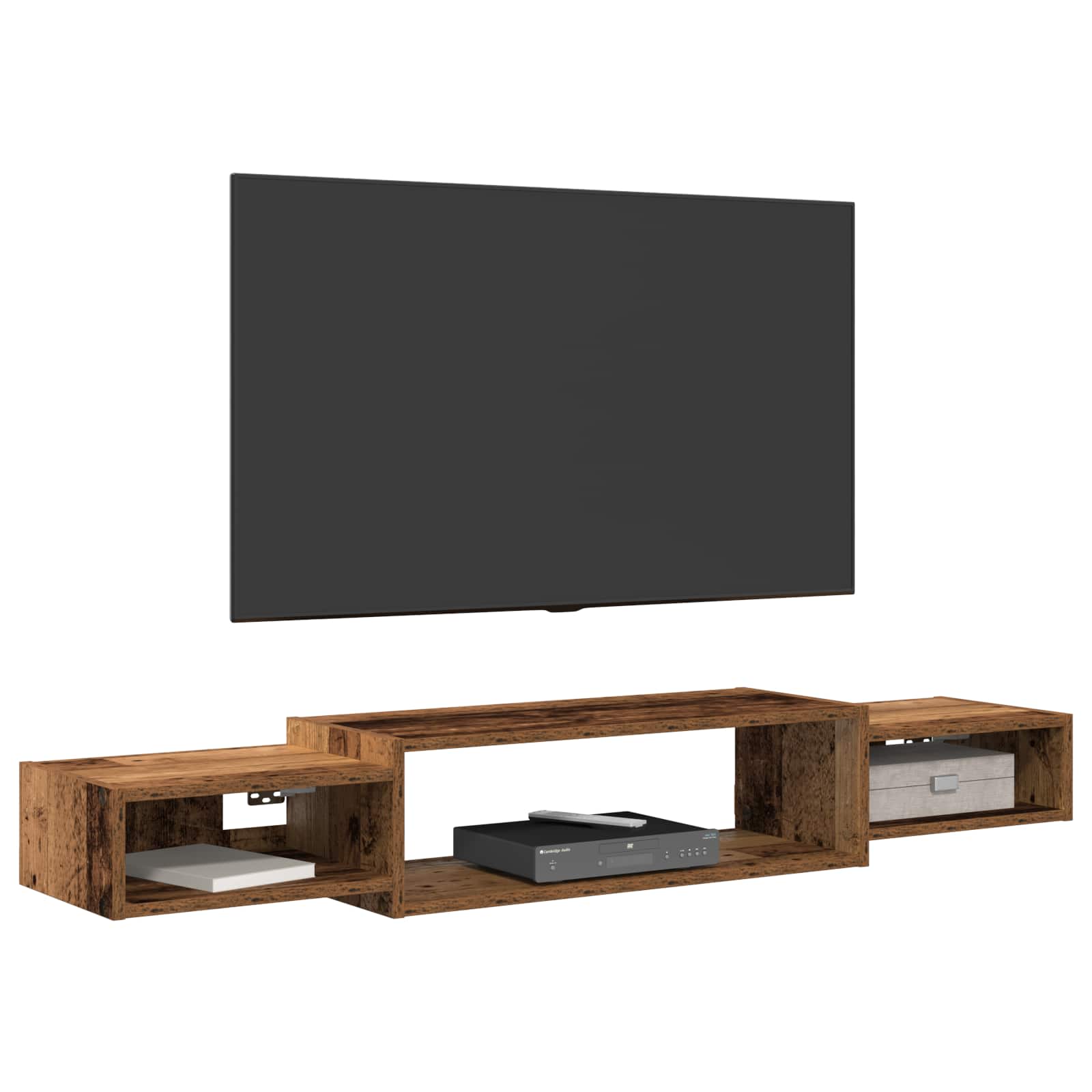 Wandmontierter TV-Schrank Wandhalterung Weiß 140 x 28 x 21 cm