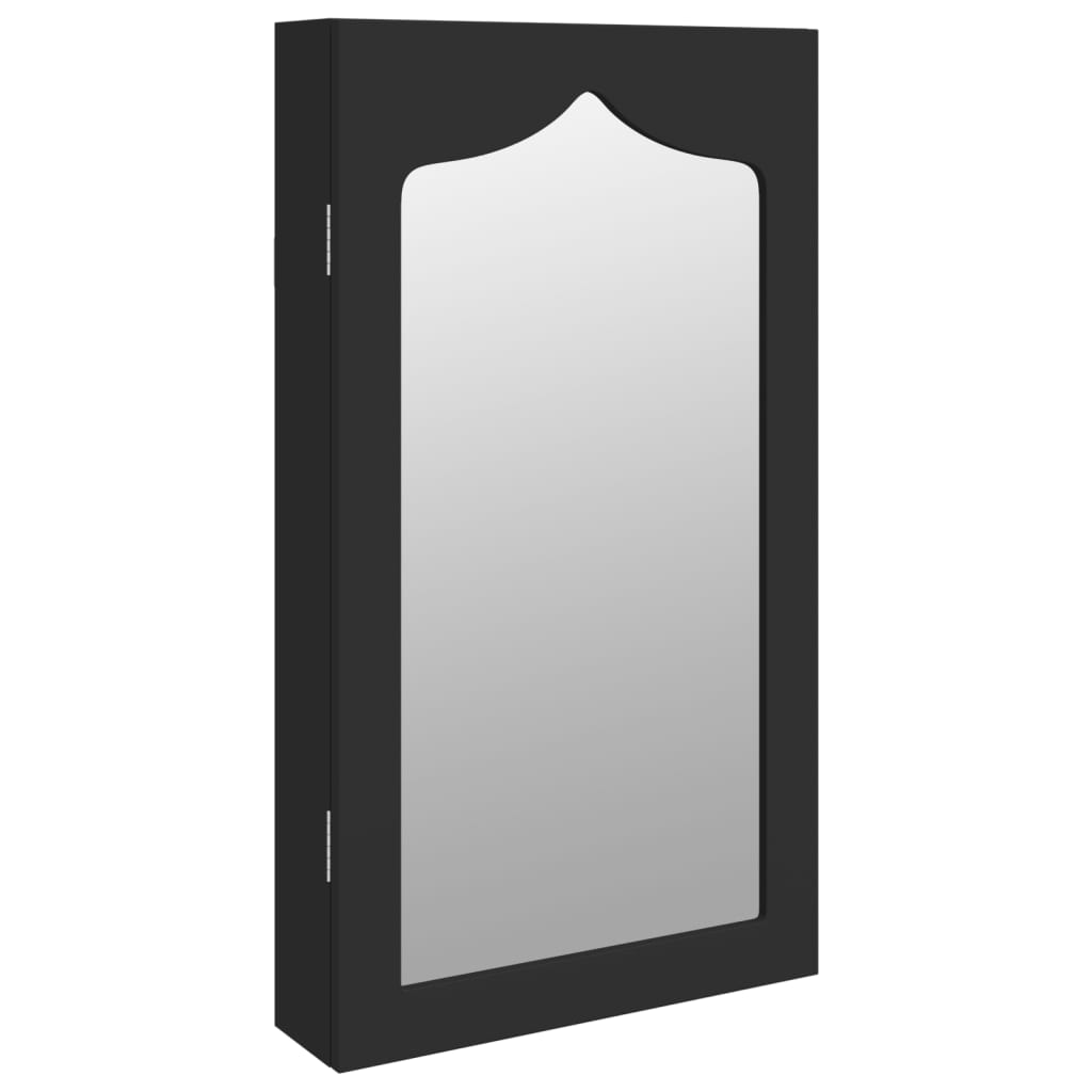 Schmuckschrank mit Spiegel Wandmontage Weiß 37,5x10x106 cm