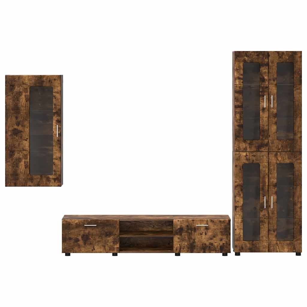 Highboard mit Regal FLORIN Weiß 60 x 35 x 182 cm Holzwerkstoff