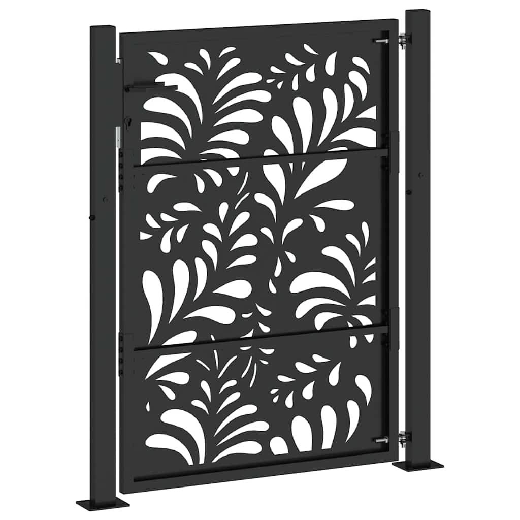 Gartentor Schwarz 100x100 cm Stahl Lichtdesign