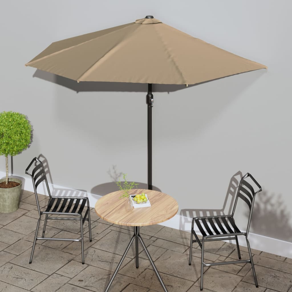 Balkon-Sonnenschirm Alu-Mast Bordeauxrot 270x144x222cm Halbrund