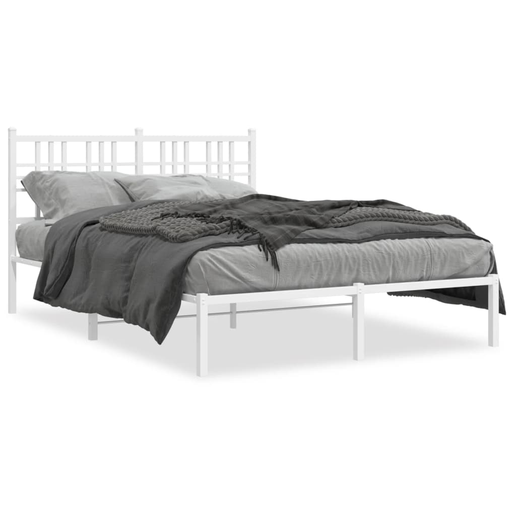 Bettgestell mit Kopf- und Fußteil Metall Schwarz 90x200 cm