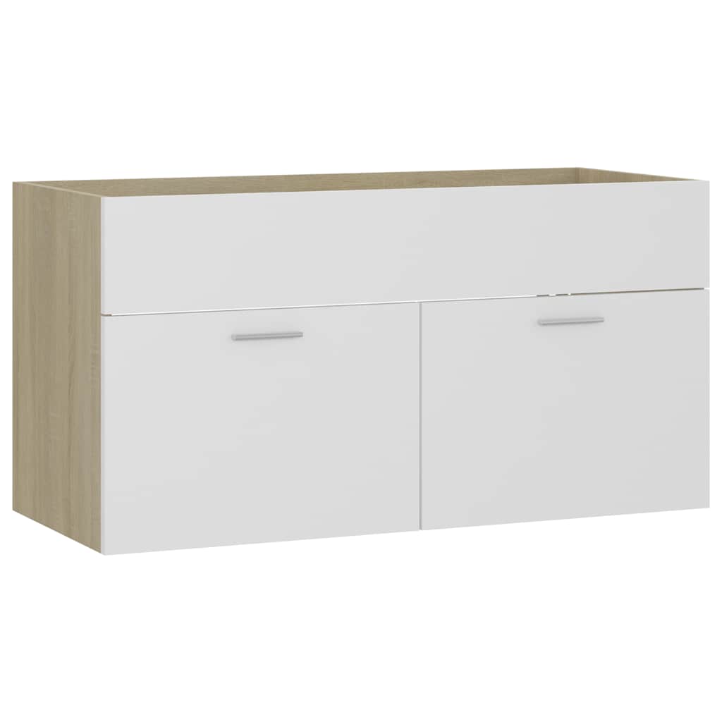 2-tlg. Badmöbel-Set Weiß Holzwerkstoff
