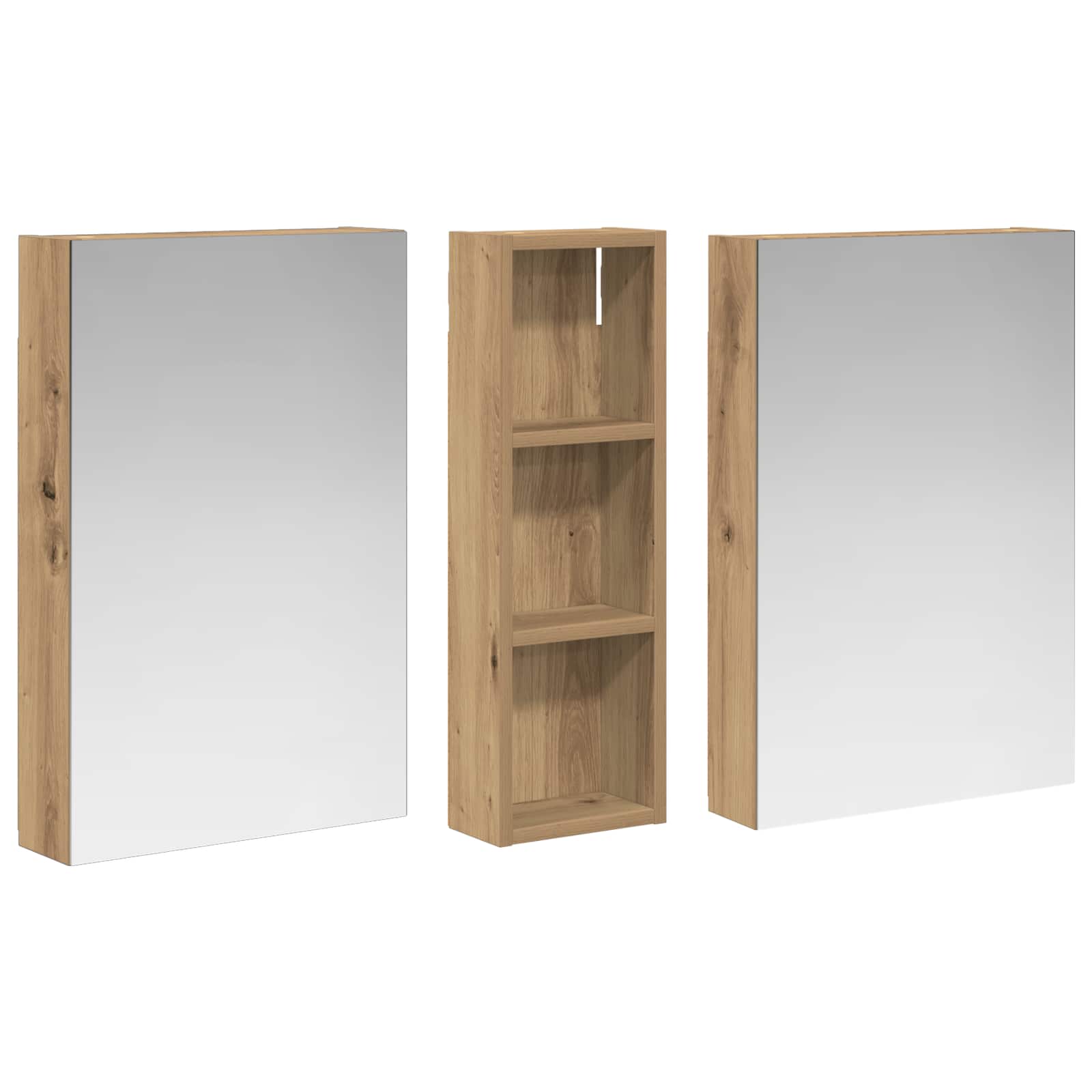 Badezimmerschrank-Set 3 pcs 80 x 10,5 x 50 cm Holzwerkstoff