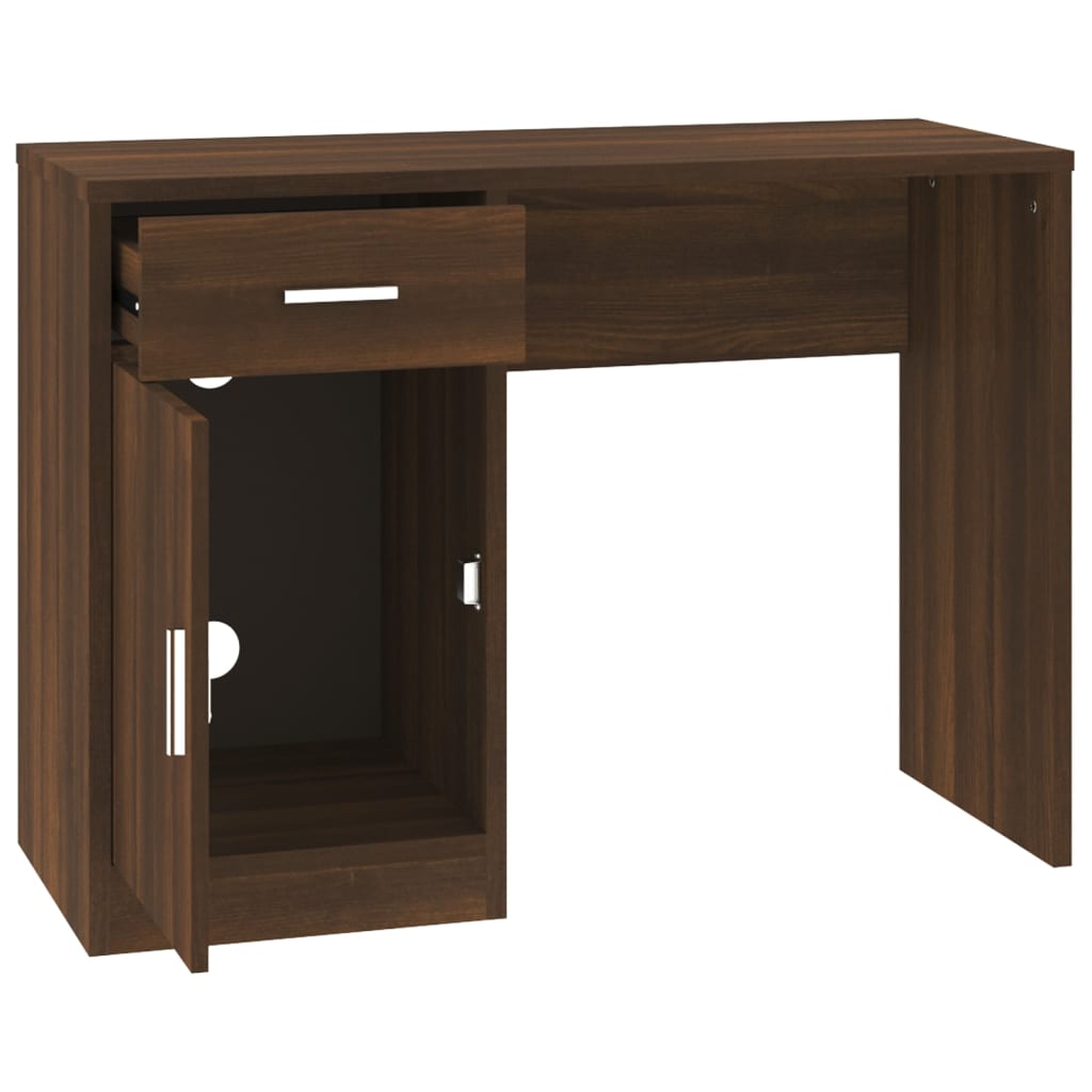 Schreibtisch mit Schublade und Schrank Eiche 100x40x73 cm