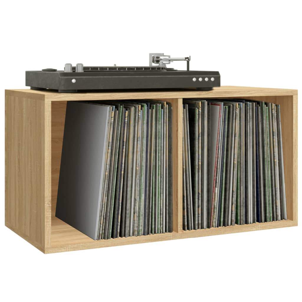 Schallplatten-Aufbewahrungsbox Weiß 71x34x36 cm Holzwerkstoff