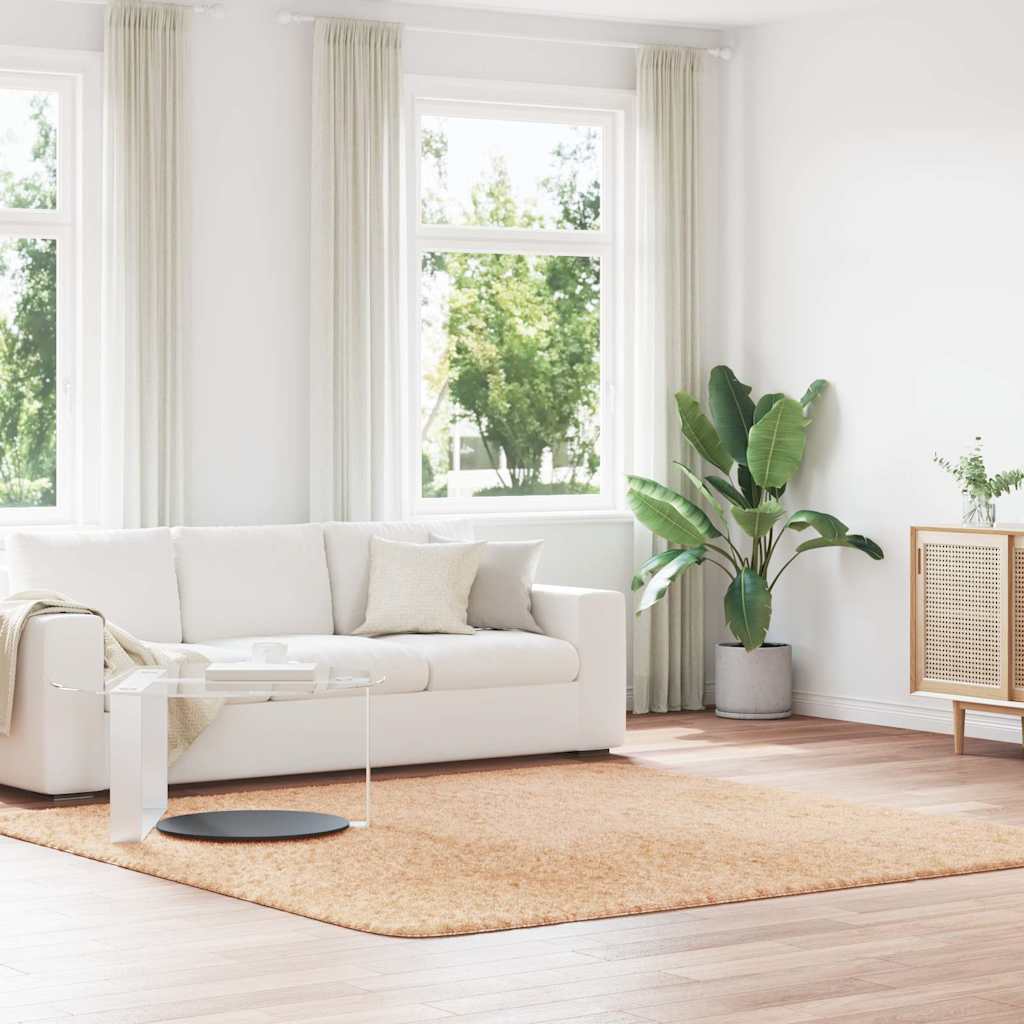 Teppich Shaggy Hochflor NAVARRA Beige 60x100 cm Polyester