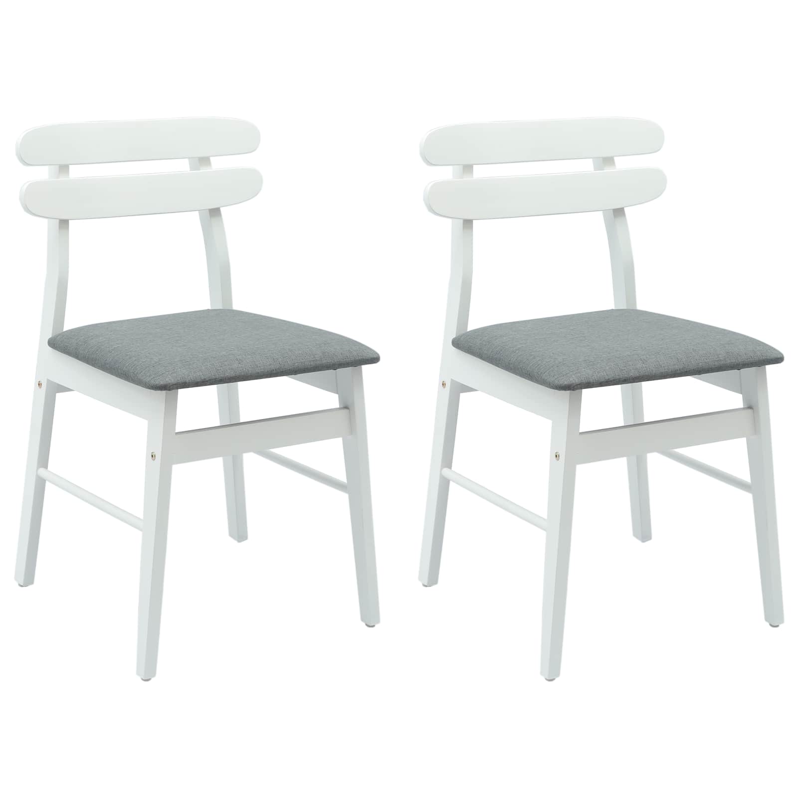 Esszimmerstuhl 2 pcs Hellbraun und hell Massives Gummiholz