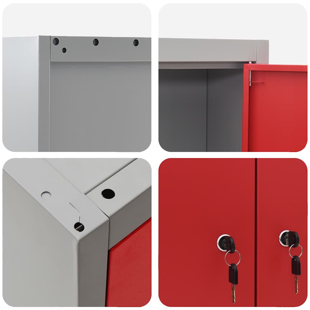 Werkzeugschrank mit Regal Schwarz und Grau 55 x 55 x 55 cm