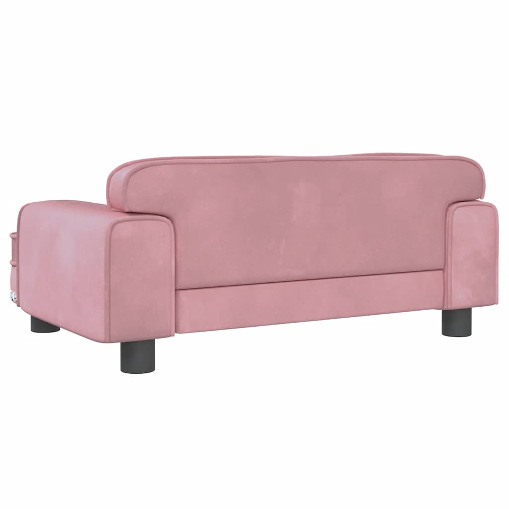 Hundebett Rosa 90x53x30 cm Samt