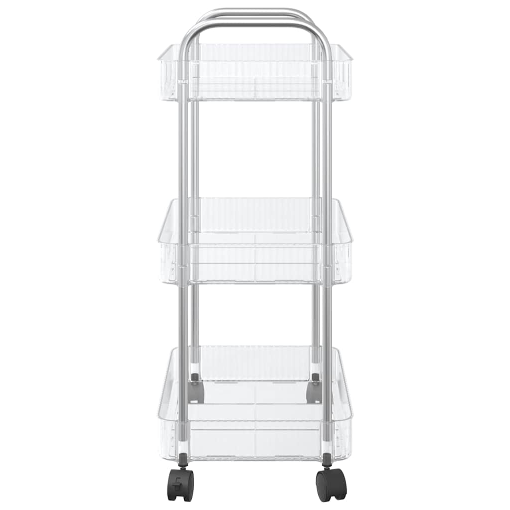 Aufbewahrungswagen 2 Etagen Transparent 37x28x43,5 cm Acryl