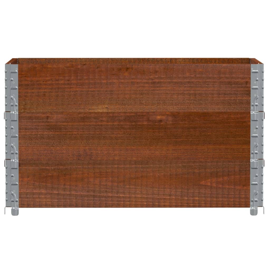 Paletten-Aufsatzrahmen Schwarz 80x60 cm Massivholz Kiefer