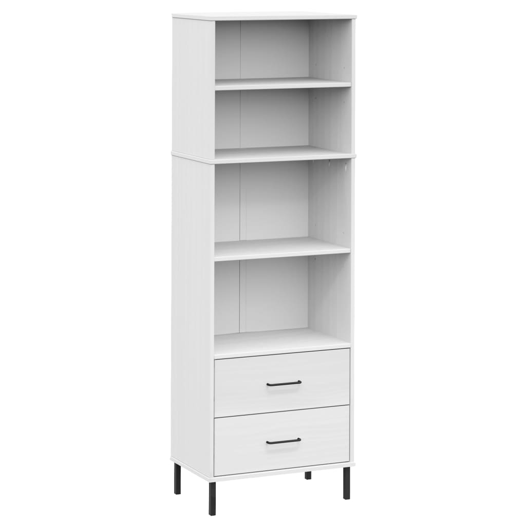Bücherregal OSLO mit 2 Schubladen Braun 60x35x180 cm Massivholz