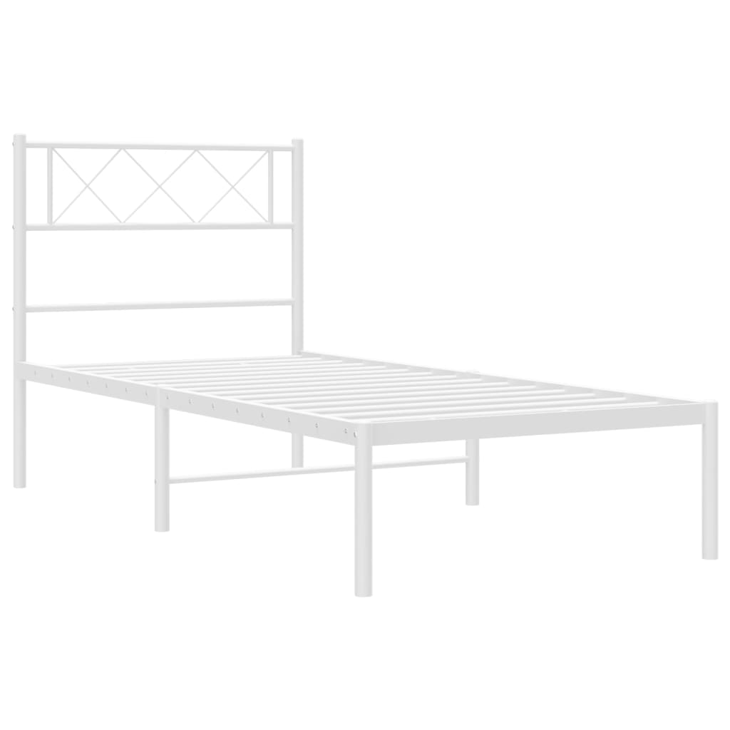Bettgestell mit Kopfteil Metall Schwarz 100x190 cm