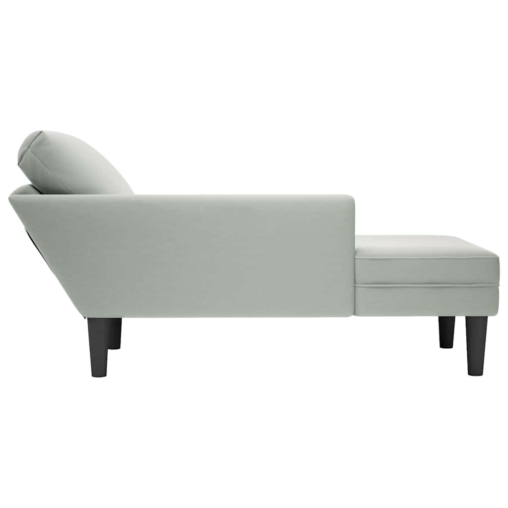 Chaiselongue mit Kissen und Rechter Armlehne Blau Samt