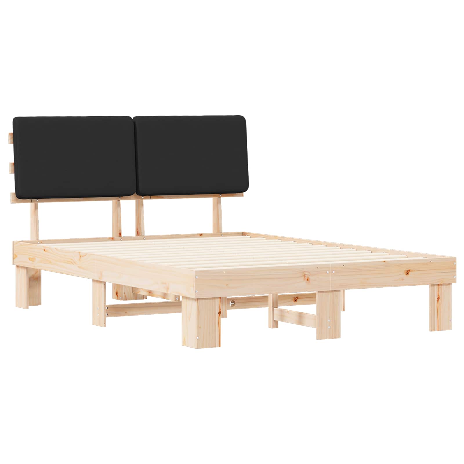 Bettgestell mit gepolstertem Kopfteil Hellgrau 200 x 200 cm