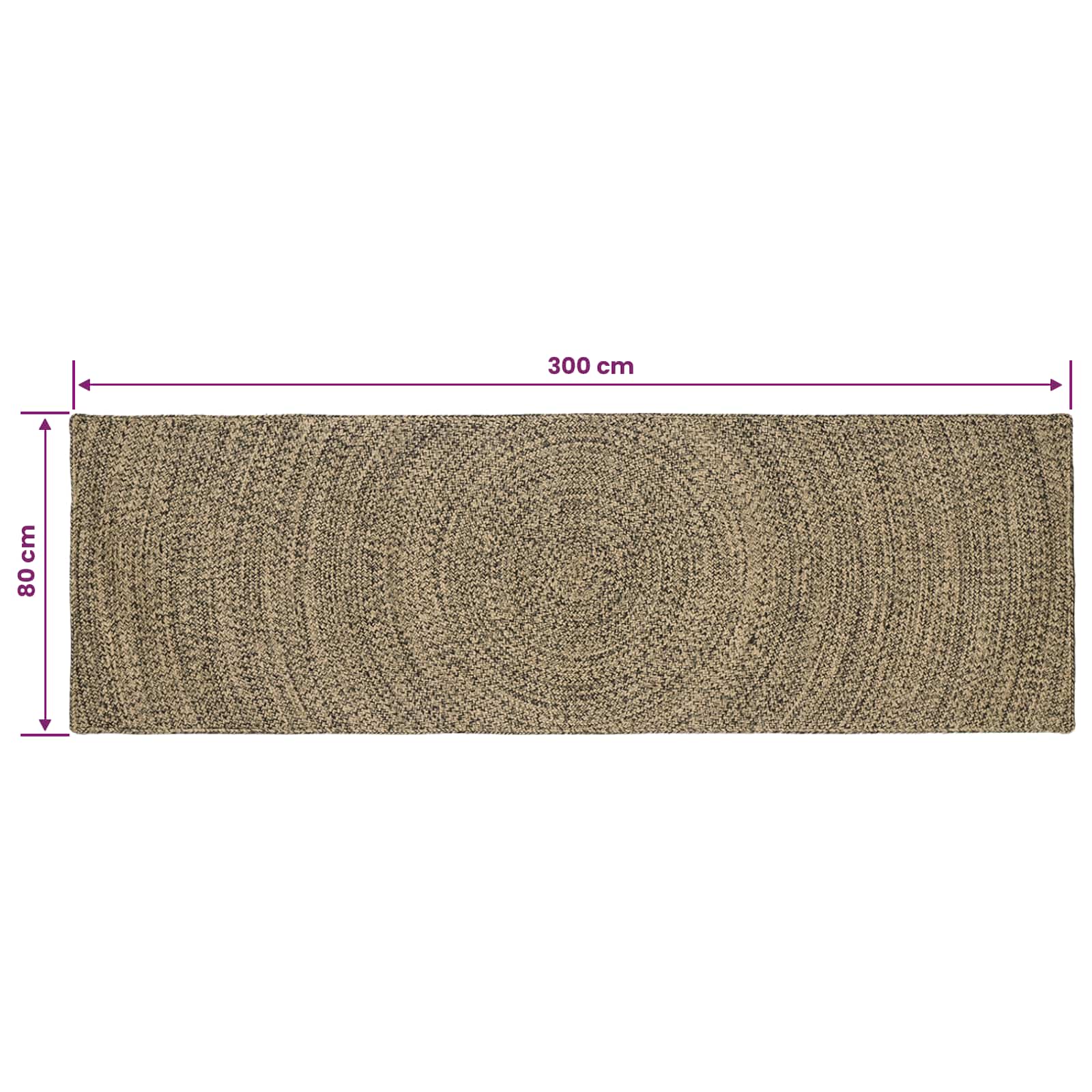 Bereichsteppiche Natürlich und Weiß 60 x 250 cm Jute