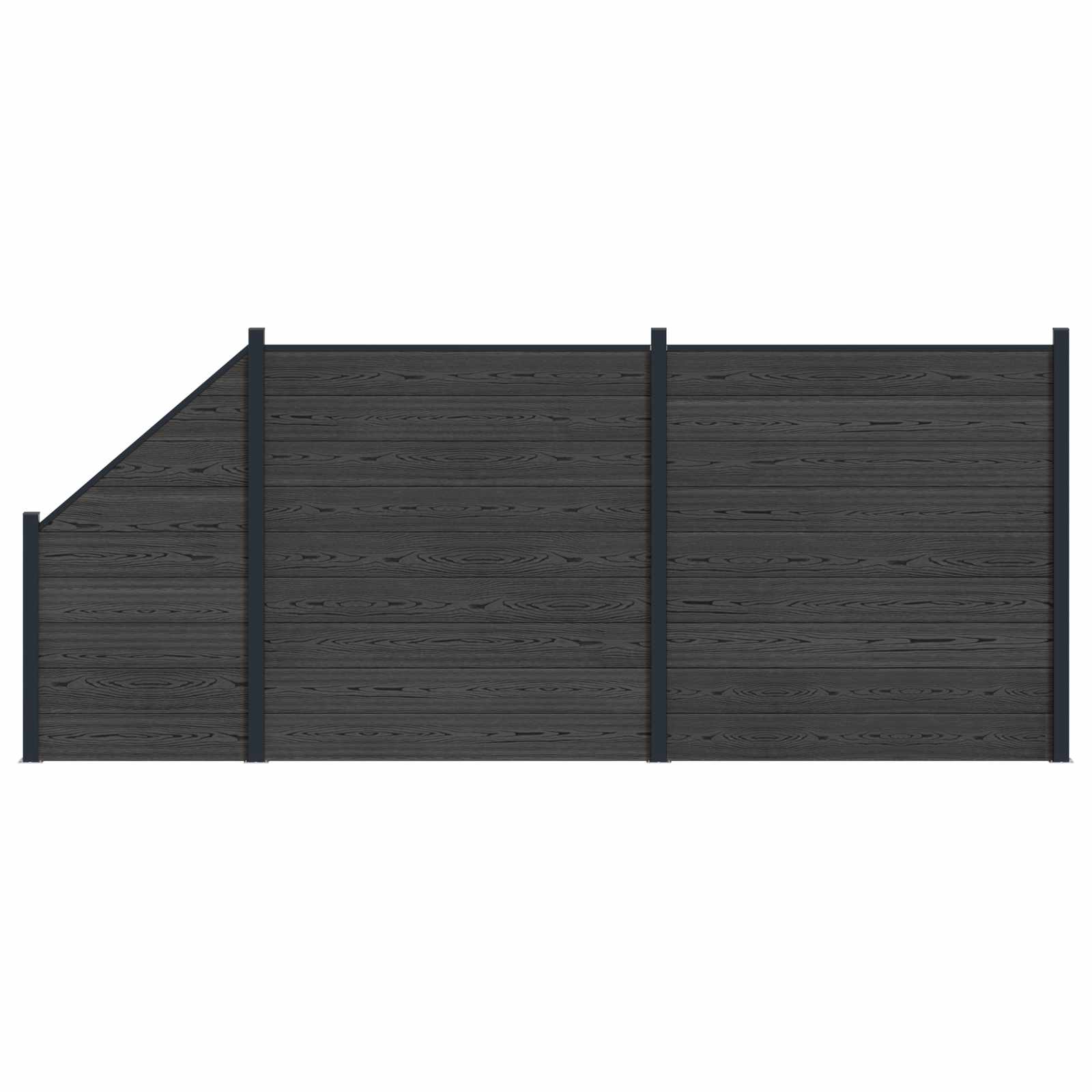 Zaunelement WPC 180x186 cm Schwarz