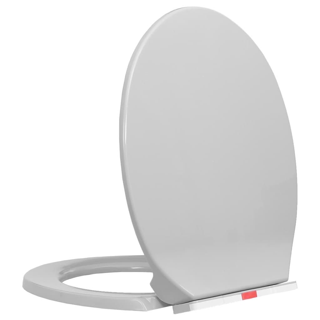 Toilettensitz mit Absenkautomatik Hellgrau Oval