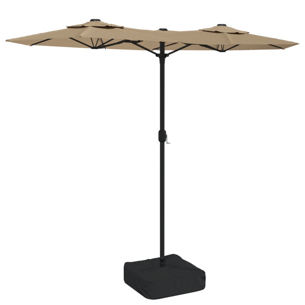 Doppel-Sonnenschirm Sandweiß 316x145 cm