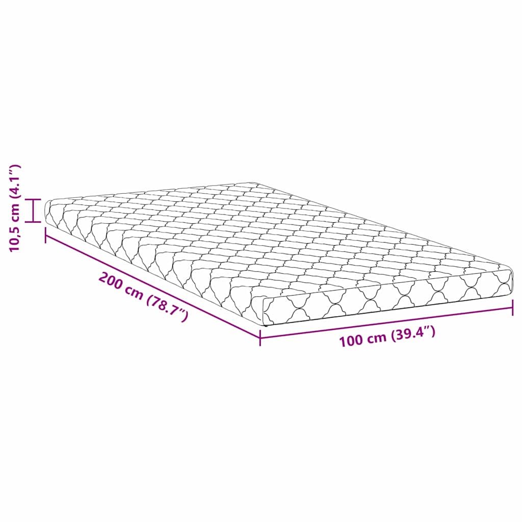 Matratze Weiß 60 x 120 cm Jacquard-Stoff