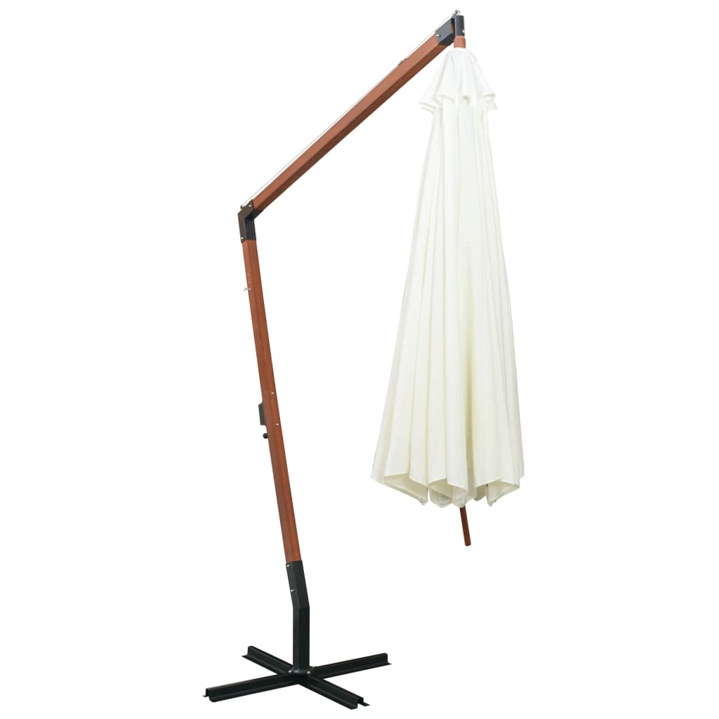 Ampelschirm mit Mast Anthrazit 3,5x2,9 m Massivholz Tanne
