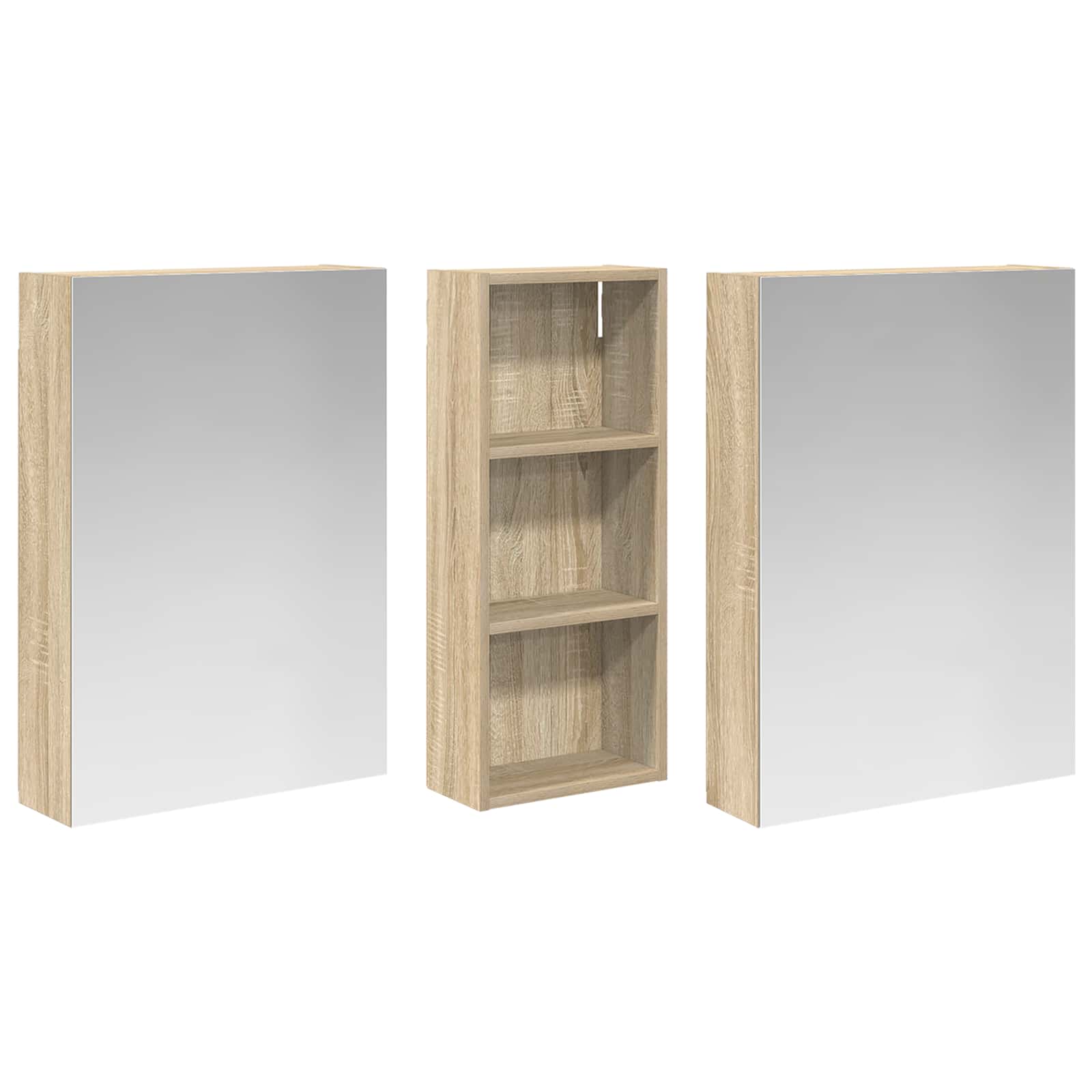 Badezimmerschrank-Set 3 pcs 80 x 10,5 x 50 cm Holzwerkstoff