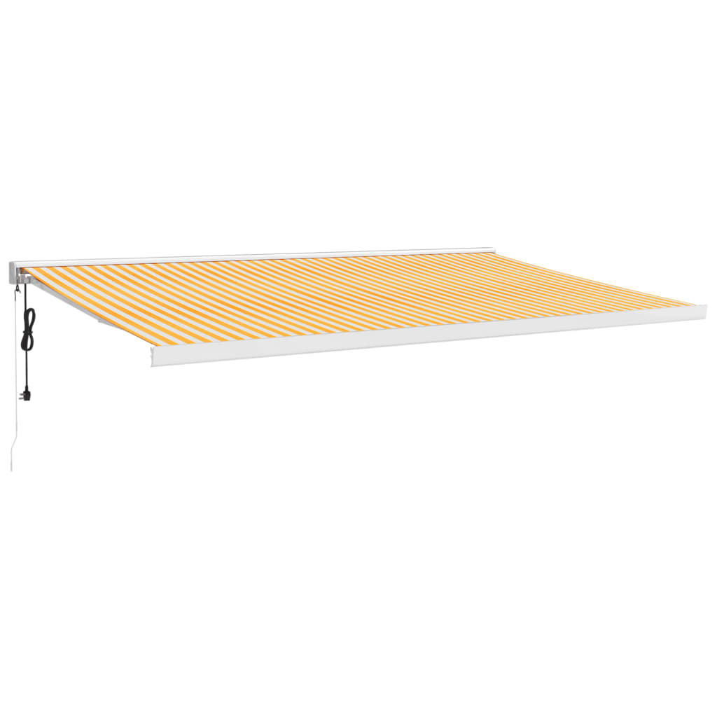 Markise Einziehbar Blau und Weiß 4x3 m Stoff und Aluminium