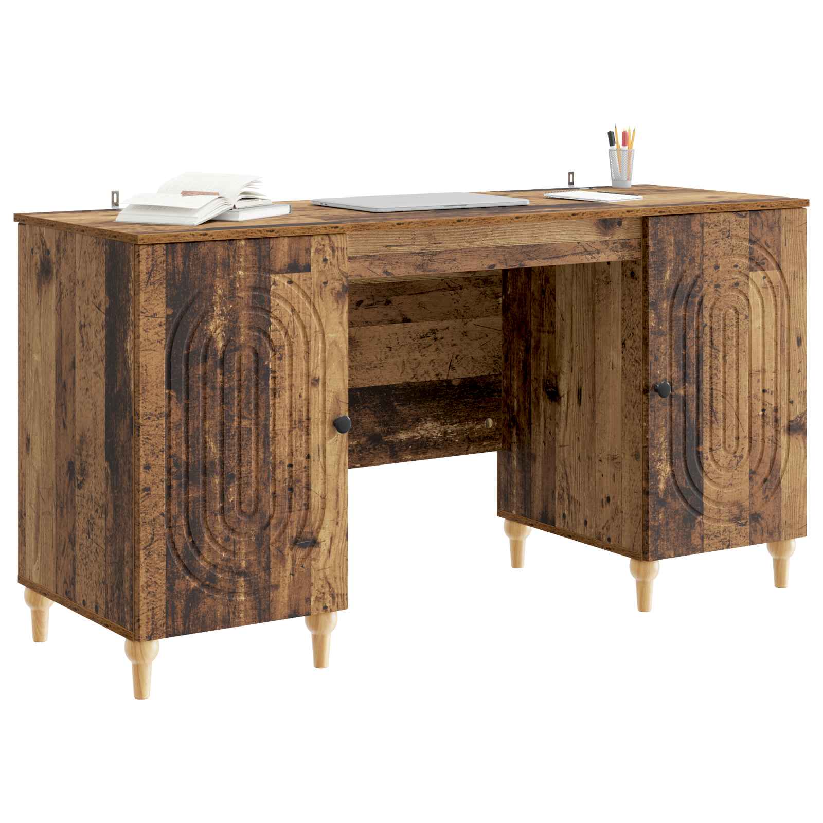 Schreibtisch mit Regal Schwarz 142,5 x 50 x 75 cm Holzwerkstoff