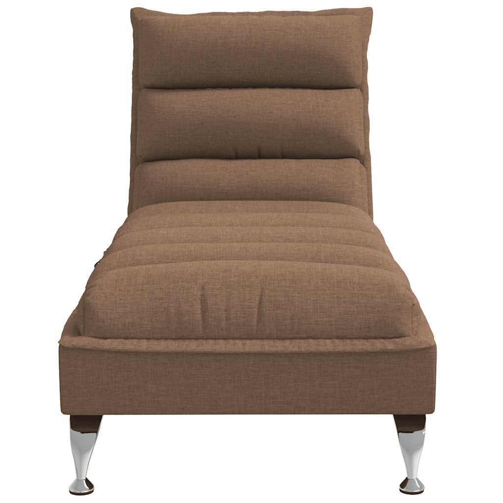 Chaiselongue mit Kissen Hellgrau Stoff