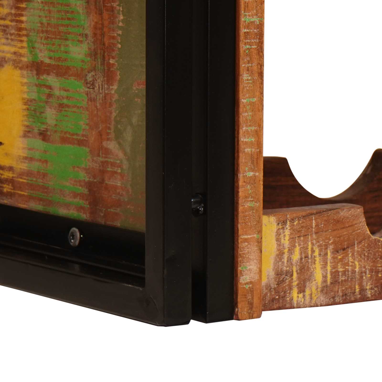 Weinregal Braun 60 x 45 x 33 cm Massives grobes Mangoholz