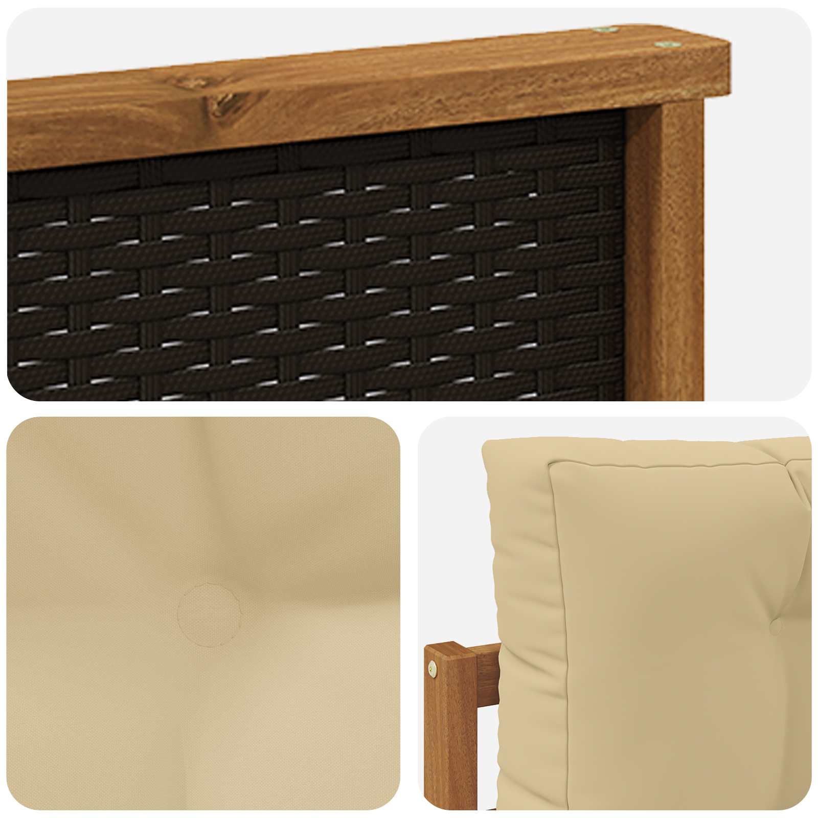 2 Stück Outdoor-Sofa Natur
