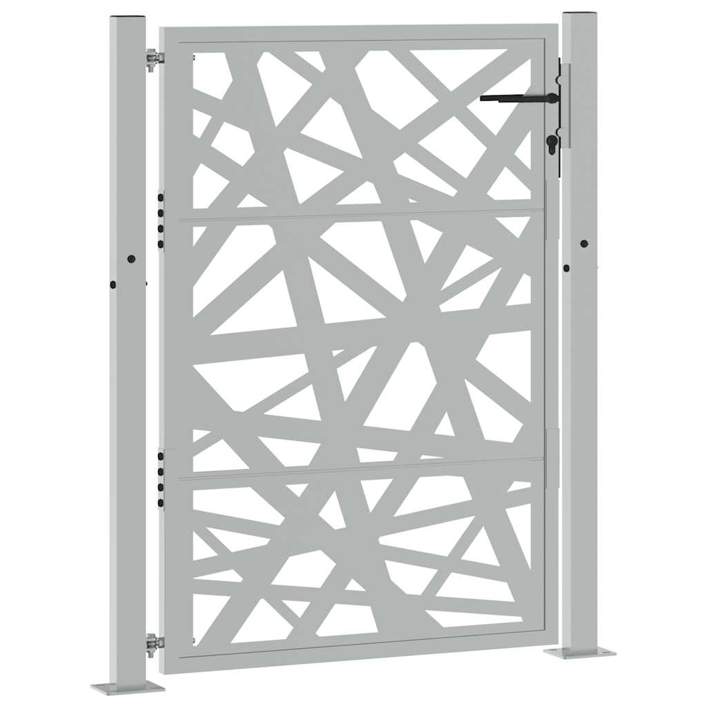 Gartentor Schwarz 100x100 cm Stahl Lichtdesign