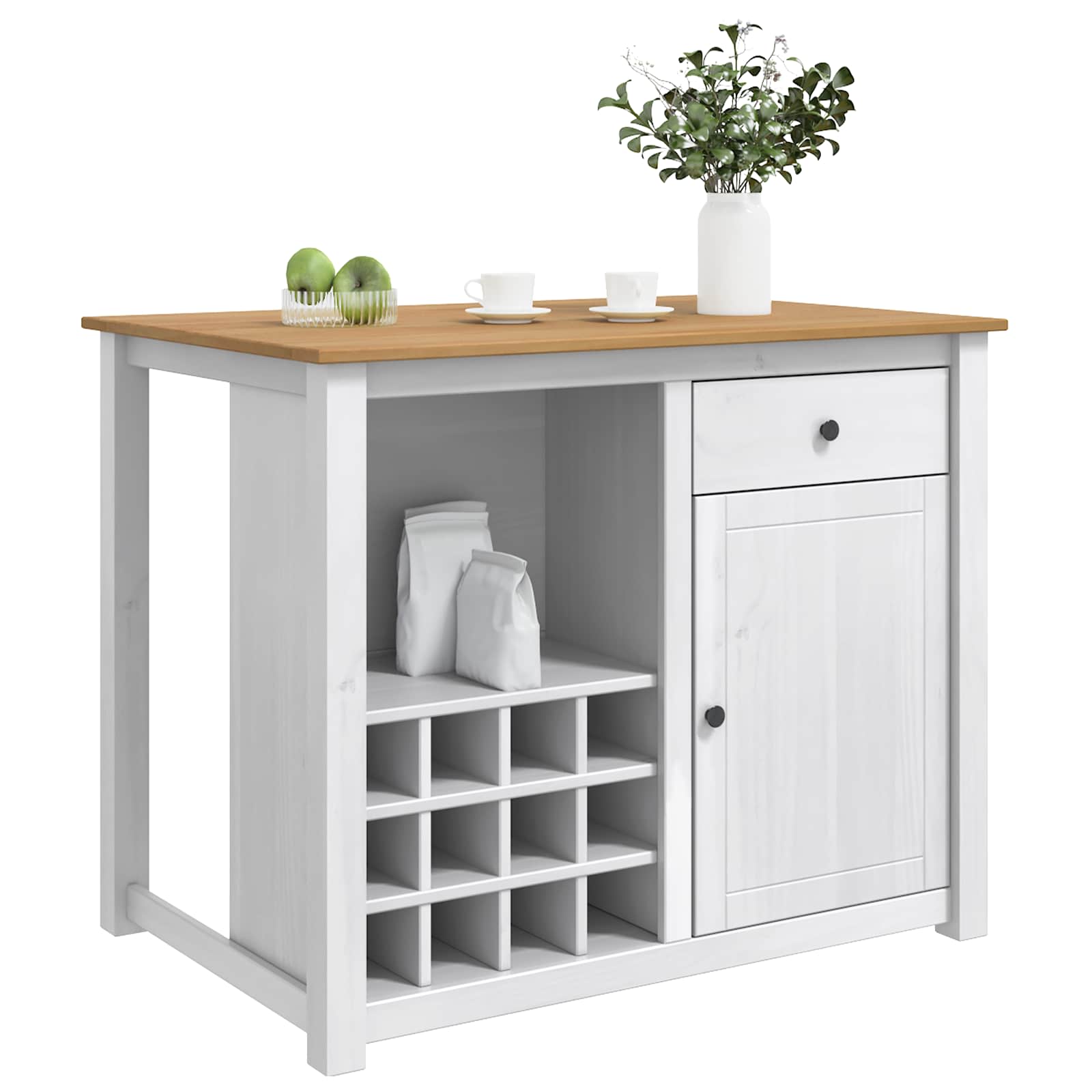 Küchentrolley mit Tür PANAMA 2 pcs Honigwachs 112 x 77 x 90 cm