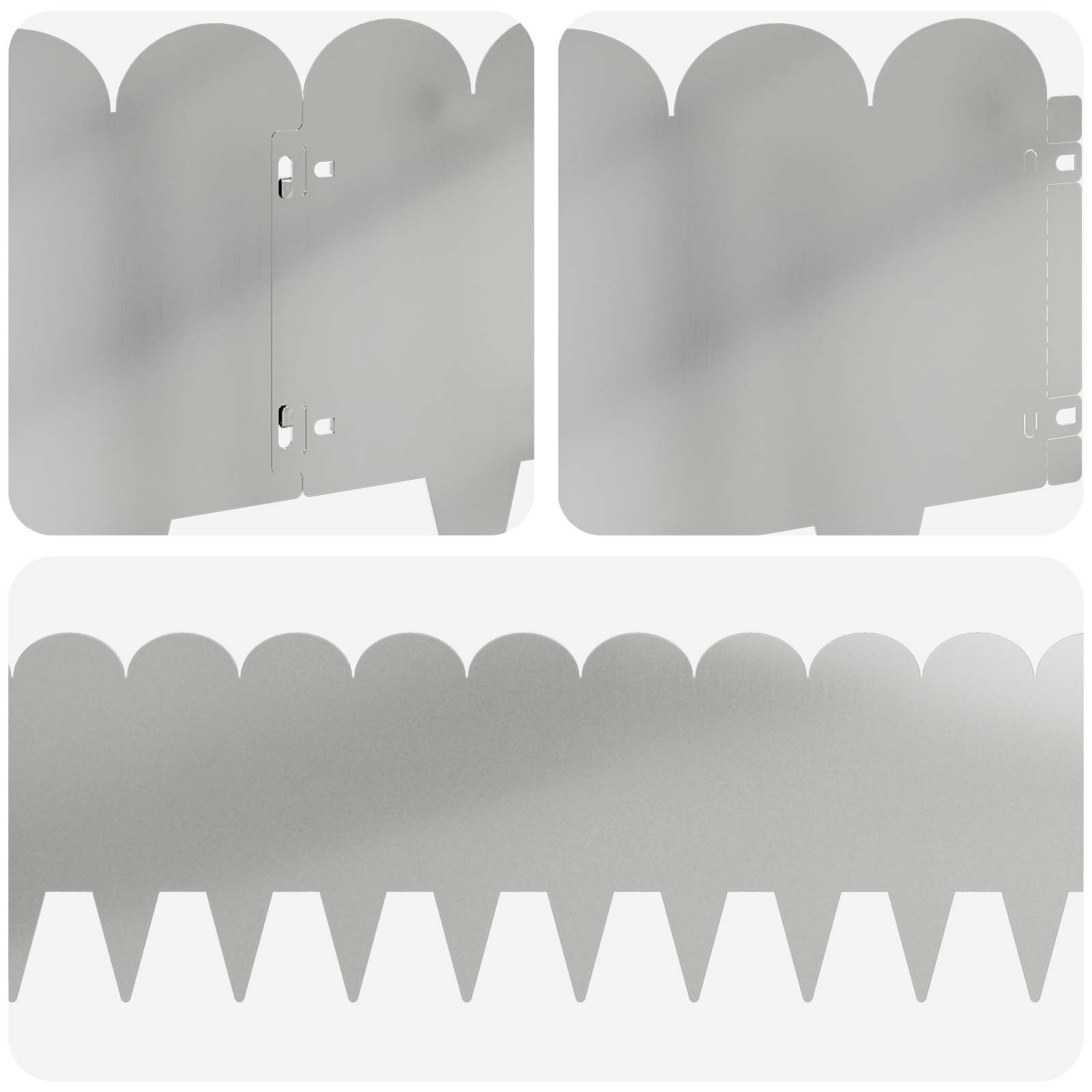 Raseneinfassung 10 pcs 103 x 15 cm Stahl Schwarz