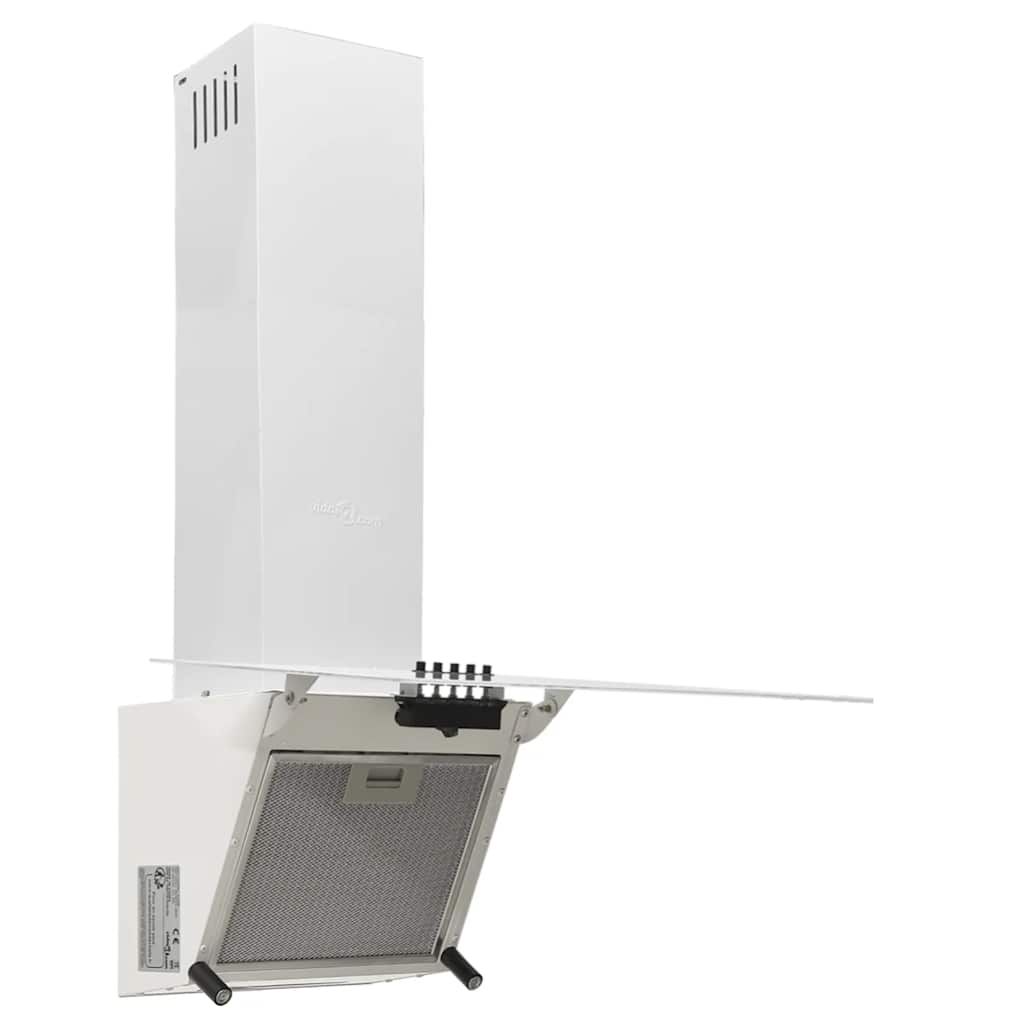 Dunstabzugshaube 60 cm Stahl und Hartglas Schwarz