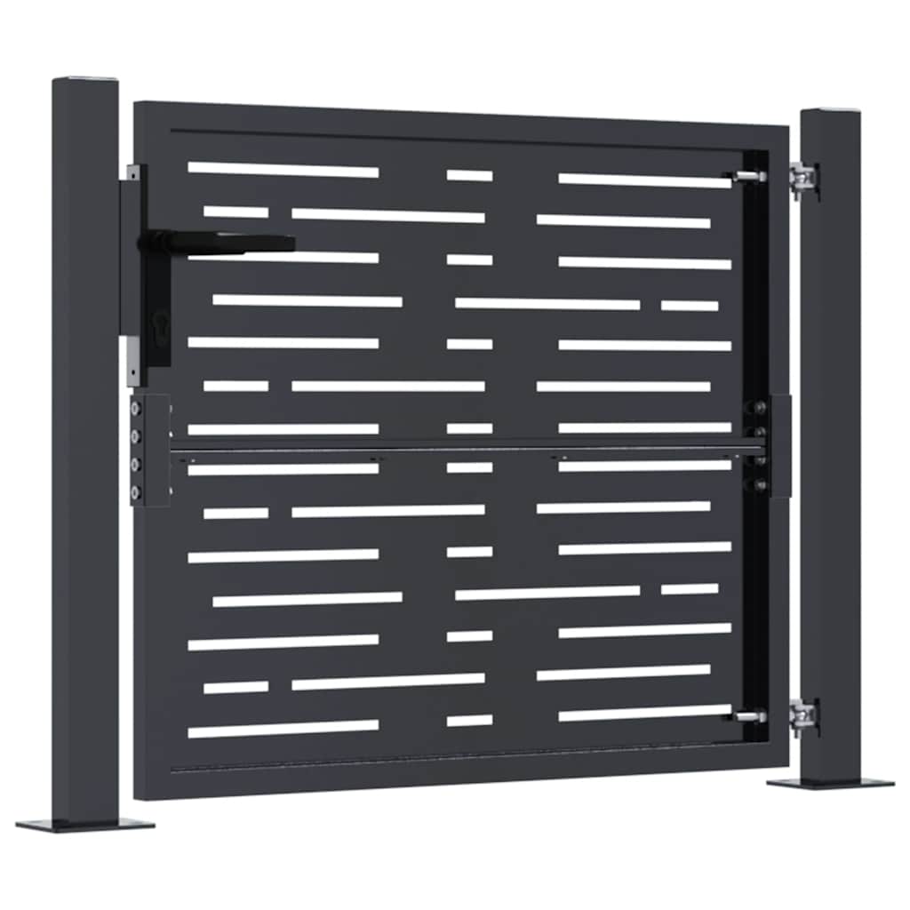 Gartentor Anthrazit 100x175 cm Stahl Quadratisches Design