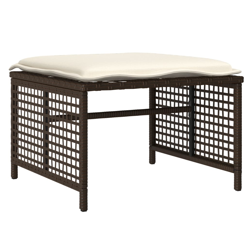 4-tlg. Garten-Sofagarnitur mit Kissen Schwarz Poly Rattan Glas