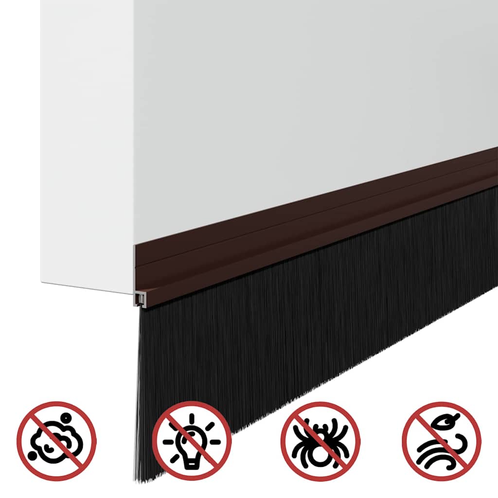 Selbstklebende Türbürstendichtungen 2 pcs Braun 100 cm