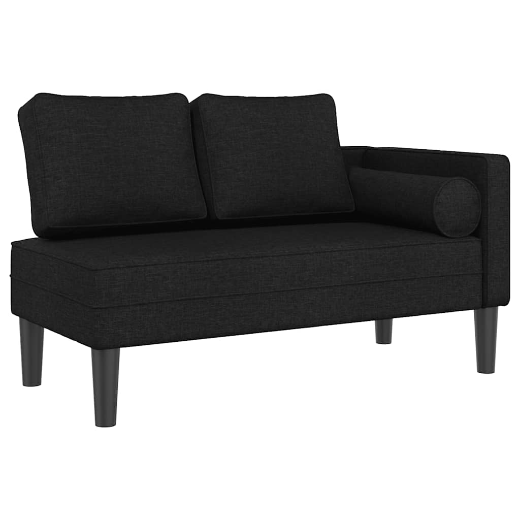 Chaiselongue mit Kissen Hellgrau Stoff