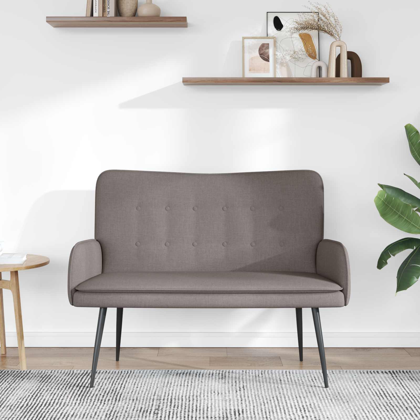 2-Sitzer Sofa Hellgrau 115 x 61 x 87 cm Stoff